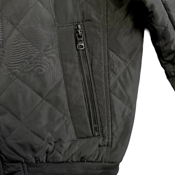NWOT CALVIN KLEIN Quilted Bomber Jacket Black Mens S Zip Streetwear, Military - Picture 4 of 13